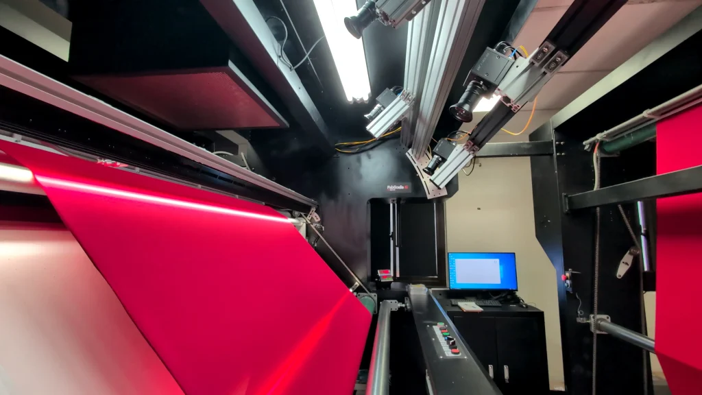 FabGoalie AI in operation scanning fabric for errors